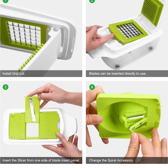 EUC Multi-Functional Kitchen Tools Vegetable Chopper & Slicer Dicer w/ Container - Picture 7 of 8